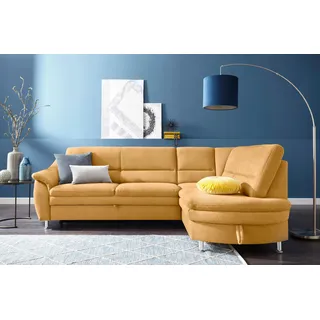 sit&more Ecksofa »Cardoso L-Form« mit Federkern, wahlweise mit Bettfunktion und Schubkasten, gelb