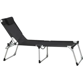 Siena Garden Dreibeinliege Sole 214 x 70 x 45 cm Schwarz