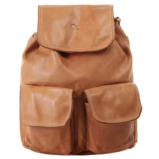 Cluty Cityrucksack, echt Leder, Made in Italy, braun