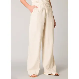 Base Level Leinenhose »Yul« Sommerhose mit elastischem Bund, beige