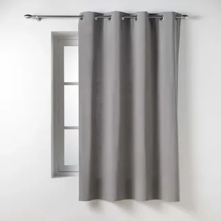 Douceur d'Intérieur Twily Ösenvorhang (135 x 180 cm), Grau, Baumwolle/Recycling-Polyester