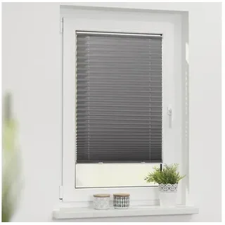 Lichtblick Faltplissee Haftfix grau 65x130 cm inkl. Saugnäpfe