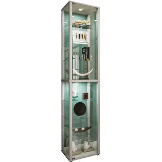 VCM Standvitrine Kavisa XL 50 x 38 x 0 cm Silber