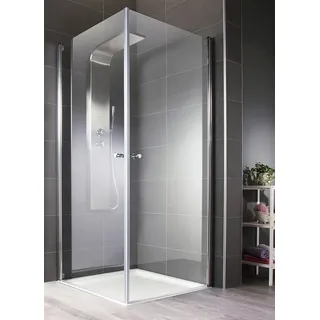 WELLTIME Florenz 2.2 Eckdusche mit Drehtüren 90 x 190 cm grau Sicherheitsglas