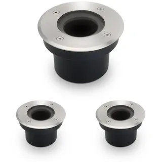 LED Bodeneinbaustrahler FLACH rund Edelstahl 230V IP67 - Leuchtmittel: Ohne - An...