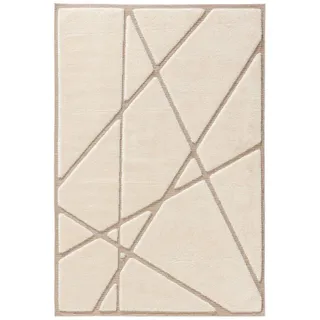 benuta Teppich Elvy Cream/Beige 120x170 cm , Kunststoff , Rechteckig , 120x170 cm , pflegeleicht , Teppiche und Böden, Teppiche
