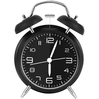 iwobi Doppelglockenwecker mit Nachtlicht, Lauter Alarm, Wecker Analog mit 4 Zoll großes Zifferblatt, kein Ticken, geräuschlos, Wecker Batteriebetrieben (Schwarz)