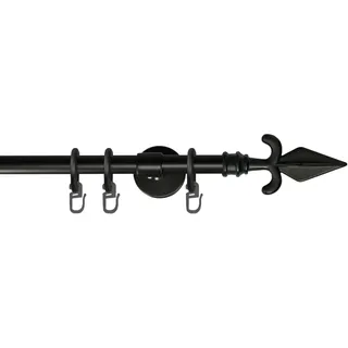 GARESA Vorhangstange RUSTIKA 1-läufig Ø 16 mm 250 cm Schwarz