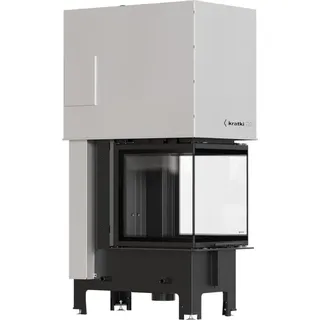 Kratki Kamineinsatz KRATKI REGNOR 500/500 Stahl Schwarz/Abdeckplatte Glas