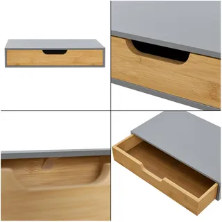 [en.casa] Wandregal 40 x 8 x 24 cm Grau