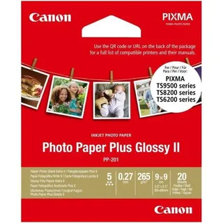 Plus Glossy II PP-201 8,9 x 8,9 cm 265 g/m2 20 Blatt