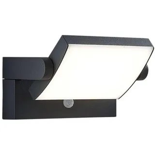 Lindby LED Wandleuchte außen 340°schwenkbar, mit Bewegungsmelder Außenwandleuchte spritzwassergeschützt IP54 1x 10,5W