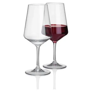 2 Stück 570ml Rotwein Glas Deluxe 100% Polycarbonat in Echtglasoptik - Camping