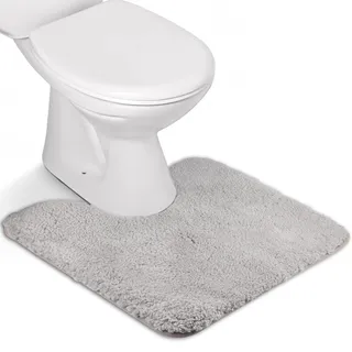 FCSDETAIL rutschfeste, Hochflor Badteppiche, Maschinenwaschbare Badematte, Badvorleger mit Wasserabsorbierenden, Weichen Mikrofasern für Badewanne, Dusche und Badezimmer (50x50cm, Hellgrau)