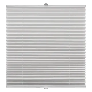 Plissee auf Maß für alle Fenster Montage Glasleiste Blickdicht mit Spannschuh Sonnenschutzrollo Weiß Breite: 121-130 cm, Höhe: 101-150 cm