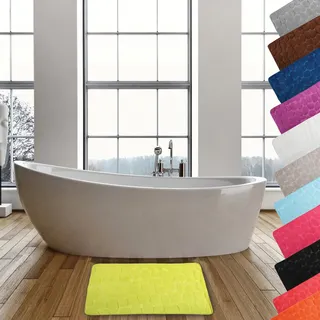 MSV Badteppich Badvorleger Duschvorleger Kieselstein Badematte waschbar, schnelltrocknend, rutschfest 40x50 cm – Grün