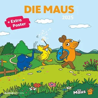 ALPHA EDITION GmbH & Co. KG Die Maus 2025 - Broschürenkalender 30x30 cm (30x60 geöffnet) - Kalender mit Platz für Notizen - inkl. Poster - Wandplaner - Bildkalender - Wandkalender