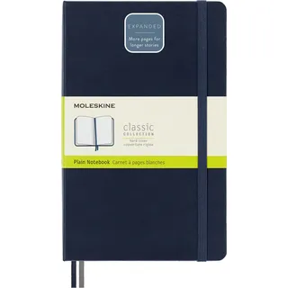 Moleskine - Klassisches Notizbuch, Blanko Seiten, fester Einband und elastischer Verschluss, Größe 13 x 21 cm, Farbe Saphir Blau, 400 Seiten