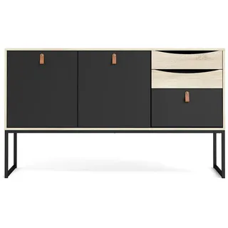 ebuy24 Sideboard Sady Schwarz 147/40/87 cm , Holzwerkstoff , 3 Schubladen , 147x87x40 cm , Kleinmöbel, Kommoden, Sideboards