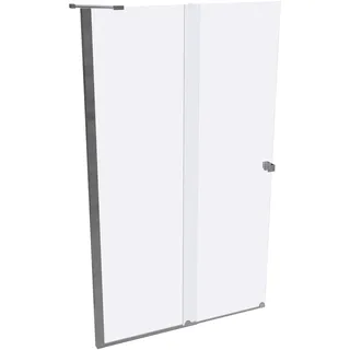 HÜPPE Xtensa pure Walk-In Gleittür 1-teilig, mit festem Segment, Breite:120cm, Anschlag links, Stabilisationsbügel, XT0123069322, Duschkabine: Profilfarbe silber hochglanz Glas ESG klar mit