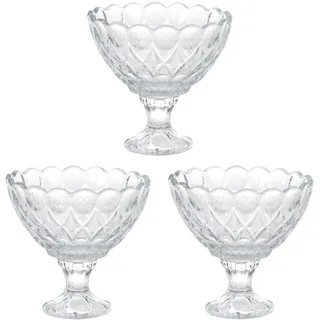 Excellent Houseware Eisbecher Diamond 200 ml 3er-Set , Transparent , Glas , Geschirr, Schalen & Schüsseln, Dessertschalen