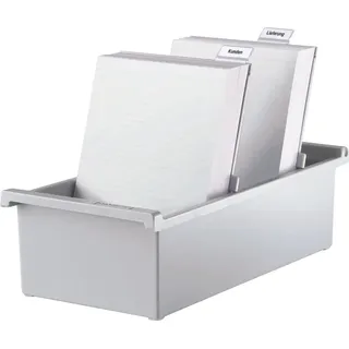 HAN Karteikasten DIN A6 für 1.300 Karteikarten grau ohne Deckel