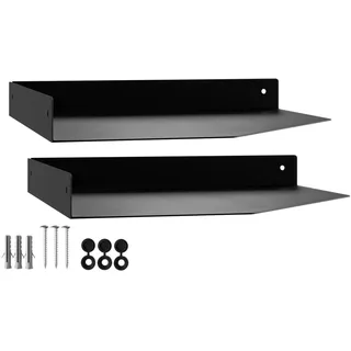 SOTECH 2er Set Design Wandboard HOVER-X 250 x 250 x 30 mm schwarz, Wandmontage, Schweberegal inkl. Befestigungsset, moderne Ablage für Bad Küche oder Wohnzimmer