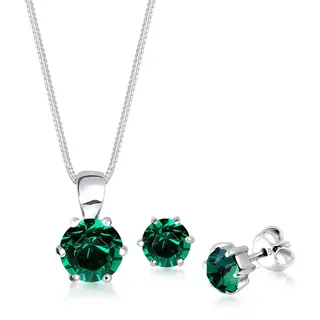 Elli Schmuckset Damen Basic Edel Elegant mit Kristalle Grün