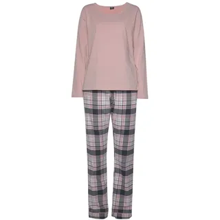 H.I.S. H.I.S Damen Pyjama rosa/rosa-grau-kariert Gr.32
