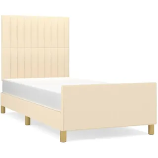 vidaXL Bettgestell ohne Matratze Creme 80x200 cm Stoff - Creme