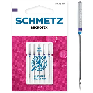 SCHMETZ | 5 Nähmaschinennadeln | Microtex | 130/705 H-M | Nadeldicke 90/14 | Geeignet für besonders dichtes oder feines Gewebe | auf jeder gängigen Haushaltsnähmaschine einsetzbar
