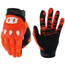 Seibertron Dirtpaw Handschuhe - Unisex BMX MX ATV MTB Rennrad Mountainbike Fahrrad Offroad/Dirtbike Handschuhe für den Einsatz im Gelände mit Touch-Erkennung vollem Fingerdesign Fluo Orange XS