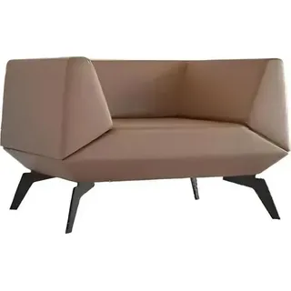 Sessel Design Couch Sofa Sitzer Luxus Ohren Sitz Relax Leder Lounge Polster - Braun