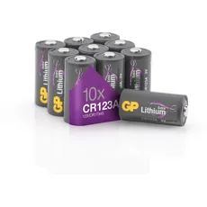 GP Extra CR123A 3V Lithium Batterien | 10 Stück Batterie CR123 3 Volt für Smart Home, Alarmanlagen, Foto-Zubehör und vieles mehr