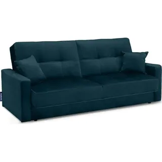 Konsimo Schlafsofas 3 Personen "ORIO", Türkis, Stoff, 219x90x90cm - Türkis
