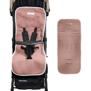 MIMUSELINA Kinderwagen Sitzauflage Universal aus 100% Baumwolle OEKO-TEX | Sitzauflage Buggy Sommer & Winter | Atmungsaktive, Waschbare Kinderwagen Unterlage 34 × 84 cm | Made in Portugal & Spain
