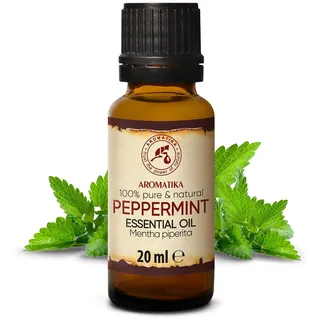 Pfefferminzöl 20ml - Mentha Piperita - Ätherisches Öl Minze - Minzöl für Guten Schlaf - Aromatherapie - Aroma Diffuser - Duftlampe - Ätherische Öle Pfefferminz