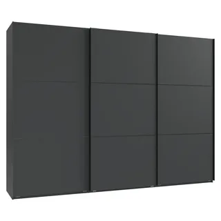 luma-home Schwebetürenschrank 3-türig 300 x 216 x 65 cm Schwarz