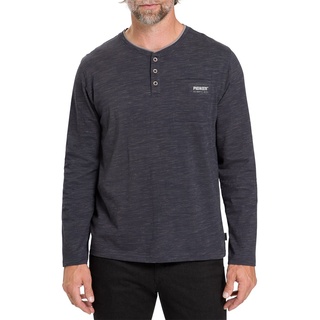 Pioneer Herren Henley T-Shirt, Black Iris Melange, M