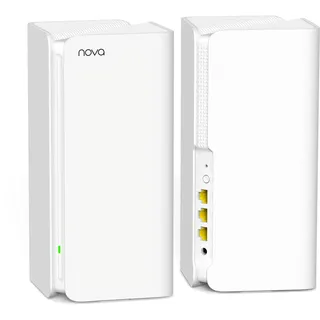Tenda Nova MX15-Pro Mesh WLAN WiFi 6 System-AX5400 Dualband WLAN Mesh WiFi 6 System, empfohlen für Häuser mit 3-5 Schlafzimmern, 6*Gigabit Port–Ersetzt Router & Repeater–Kompatibel Mit Alexa, 2Pack