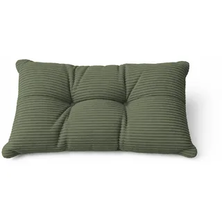 POKAR Stuhlkissen Rückenkissen 50x40x10 cm Loungekissen aus Cord | Rückenlehne Outdoor für Gartenstuhl und Rattanmöbel | Rückenpolster für Gartenmöbel | Öko Tex Zertifiziert | Made in EU | Khaki