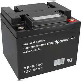 Multipower Elektromobil Scooter Batterie Akku 12V 50 AH zyklenfest