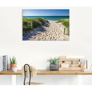 ARTland Wandbild »Weg zum Strand an der Ostsee«, Strandbilder, (1 St.), als Alubild, Outdoorbild, Leinwandbild, Poster, Wandaufkleber blau