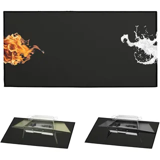 Feuerfeste Unterlage, hitzebeständige Feuerschutzmatte für kleine Outdoor-Grills, feuerfeste Unterlage Grill für Tisch und Rasen (100×50 cm)