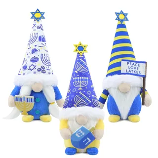 Gehydy Weihnachtswichtel Chanukka Dekoration 3er Set Hanukkah Wichtel Figuren Bauernhaus Decorations Zubehör für Home Küche