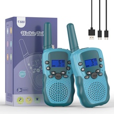 Bild von Walkie Talkie Kinder ab 3-12 Jahre, Aufladbar mit 8 Kanäle, Funkgerät Wiederaufladbar mit LED Taschenlampe, VOX Funktion, Klare Stimme für Abenteuer, Camping, Wandern