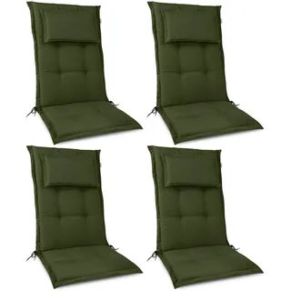 Beautissu Hochlehner Auflage 120 x 50 x 7 cm dunkelgrün 4 St.