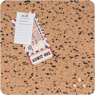 Bi-Office Eco Rahmenlose Korktafel, 30x30 cm, Doppelseitiger Kork und Kork Mit Schwarzem EVA, Quadratisch, Rahmenlos