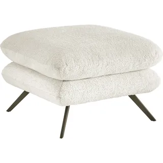 Polsterhocker 3C CANDY "Beatrice", weiß, B:70cm H:45cm T:70cm, 100% Polyester, Hocker, Polsterhocker, quadratisch 70x70cm, in Fellimitat