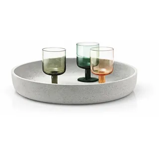 Dekoschale BLOMUS "MOON", grau, B:40cm H:7,5cm Ø:40cm, Polyresin (Kunststein), Dekoschalen, Dekoschale